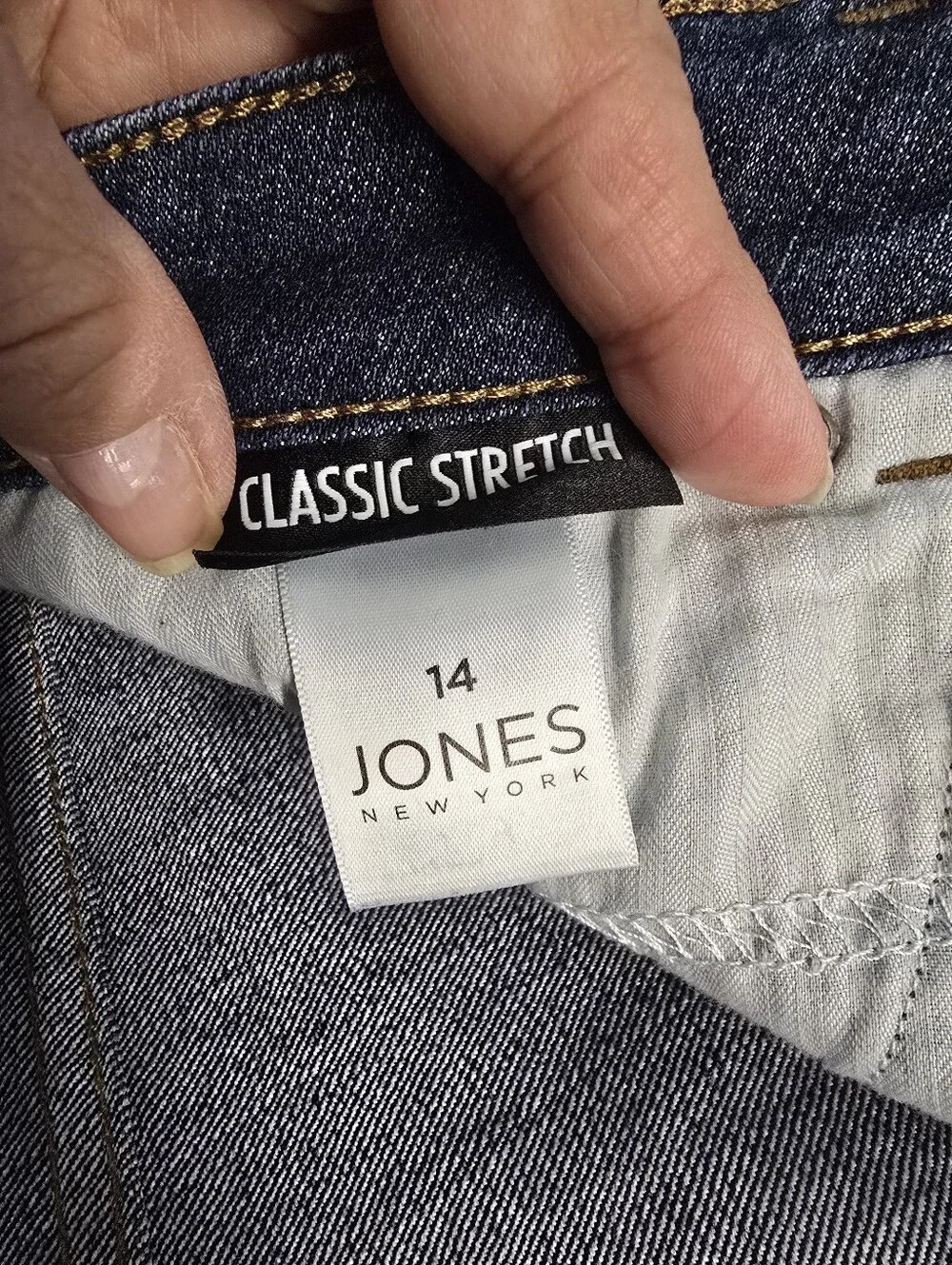 Jones New York Lexington Skinny Denim Frayed Hem Shorts - Picture 7 of 8